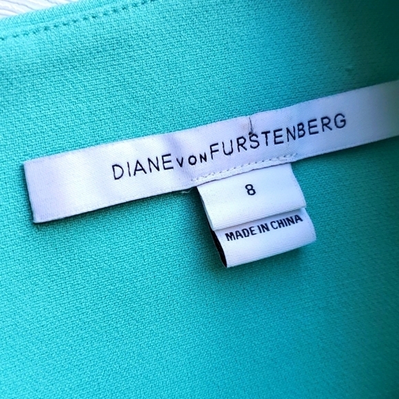 Diane von Furstenberg Seafoam Aqua A-Line Sheath Dress 8 - Picture 3 of 9